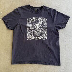 VINTAGE LUCKY BRAND TEQUILA SKELETON BLACK & WHITE GRAPHIC TEE